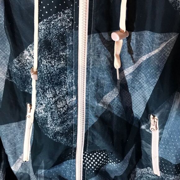 Zyia active Jacket pink blue Women’s SZ Small windbreaker zip hooded - Picture 4 of 6